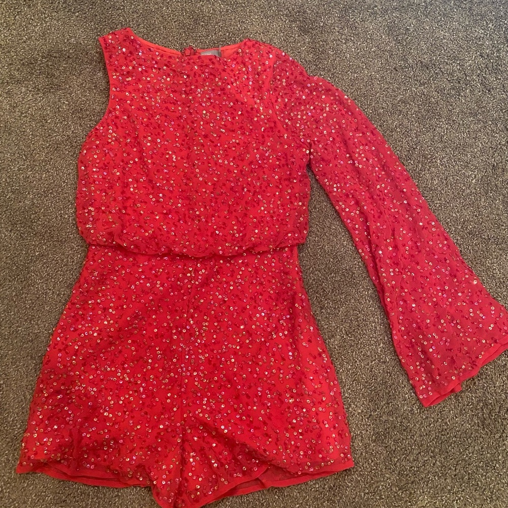 Peach colored sequin romper !!great condition!!